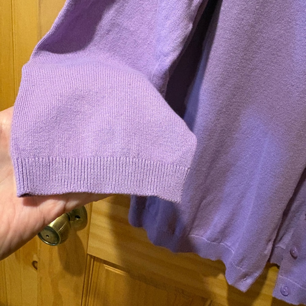 Talbots lavender button-down cardigan sweater wom… - image 4